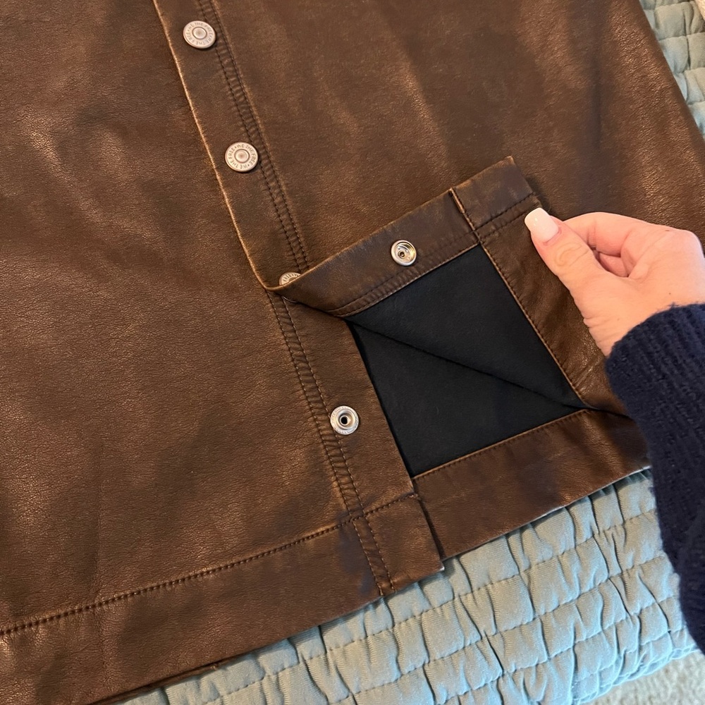 We The Free Dark Brown Button-Front Pencil Skirt - Picture 7 of 12